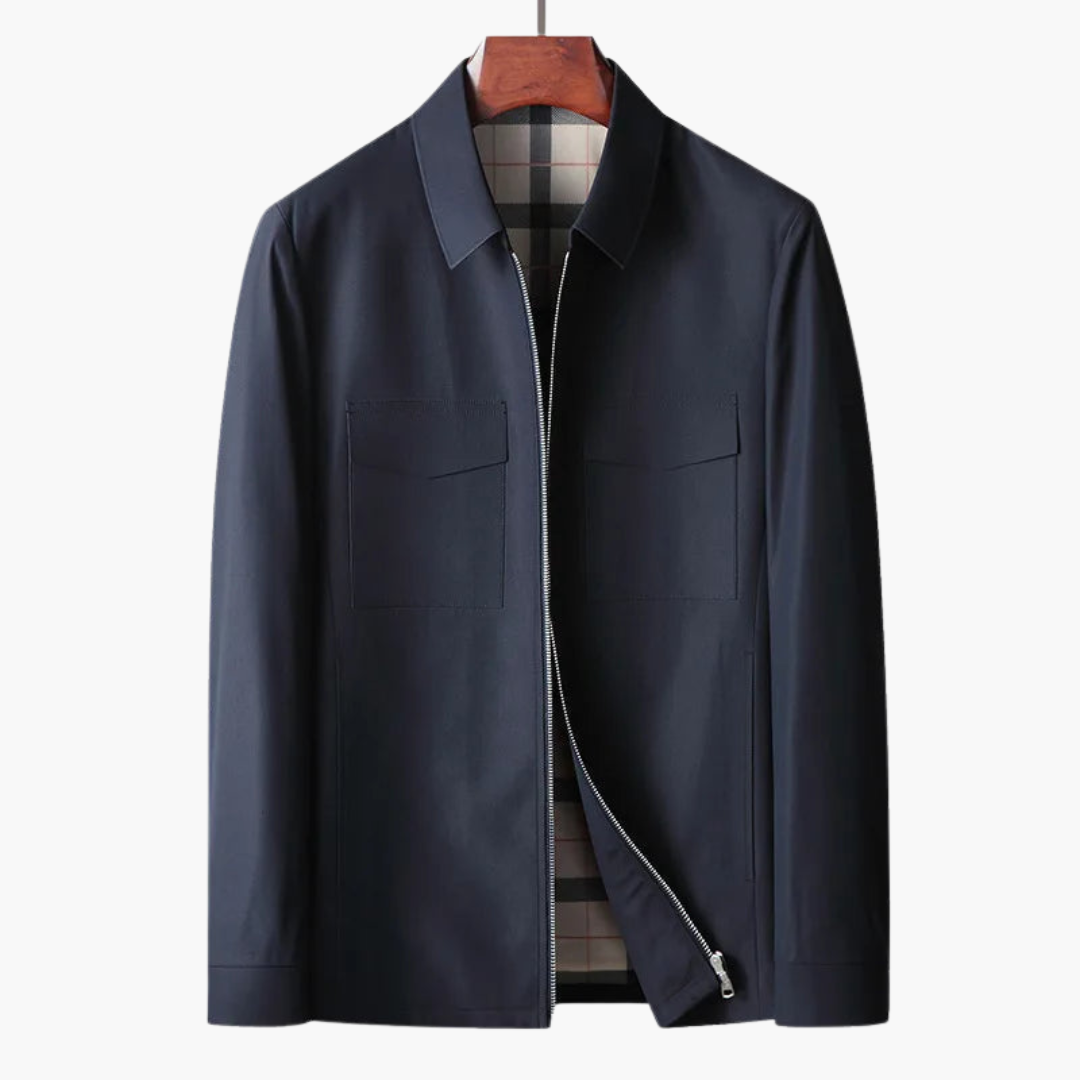 Men's Jacke with front zipper and shirt collar