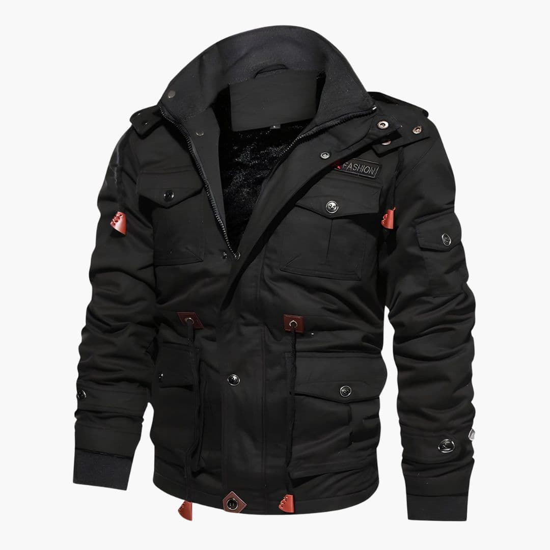 Men's tactical Jacke with hood and multiple pockets
