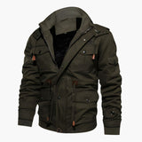 Men's tactical Jacke with hood and multiple pockets