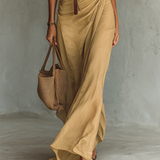Matilda – Long Maxi Kleid with Lapel Collar and Belt
