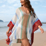 Red Solstice Shores Crochet Überwurf
